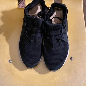 Black and white track shoes